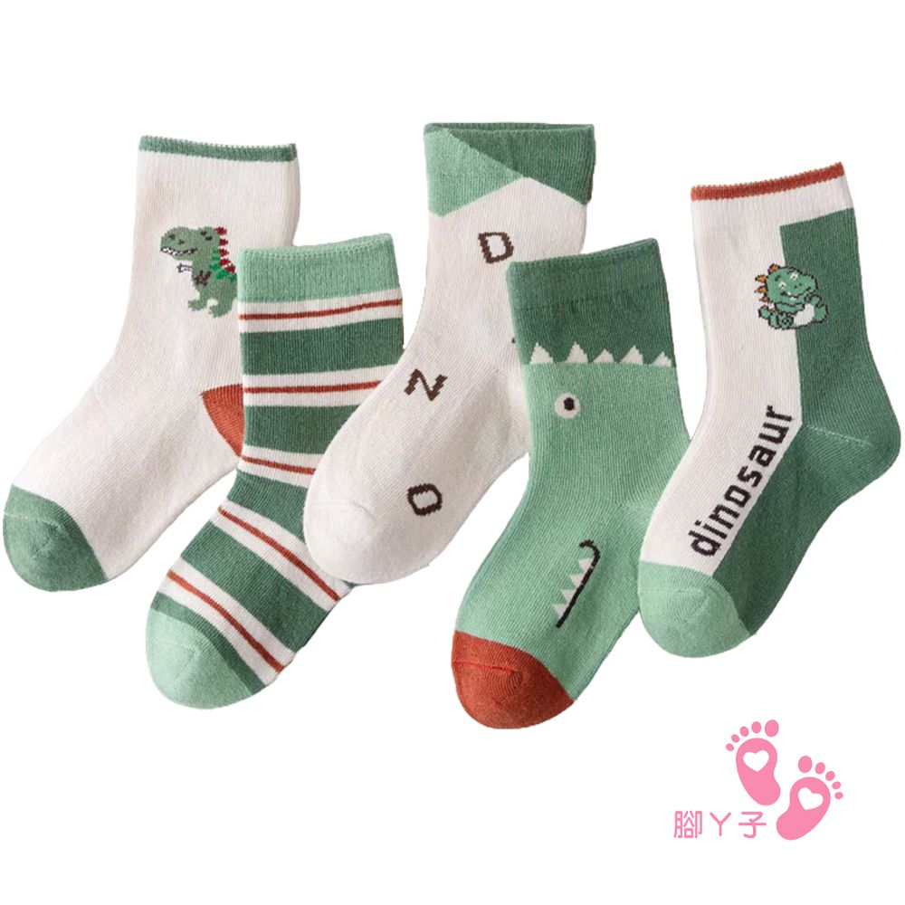 腳ㄚ子 - 幼/兒童棉質中筒襪 童襪 襪子 棉襪 兒童襪-小綠龍