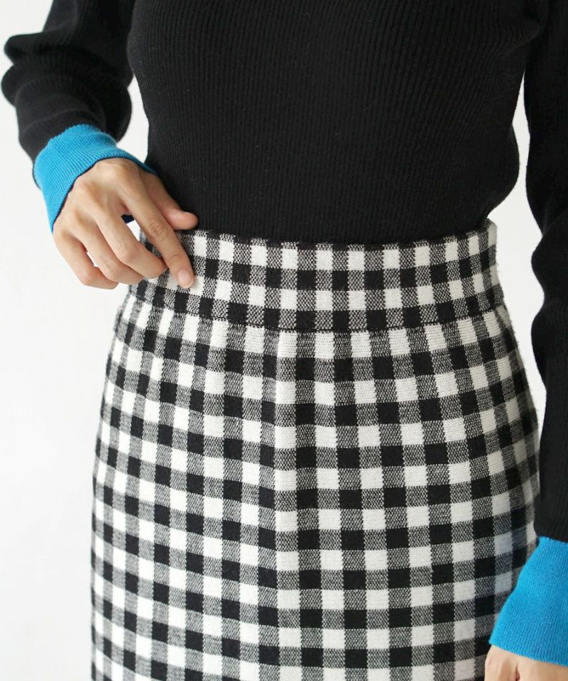 日本 zootie - 時尚格紋魚尾裙-黑白