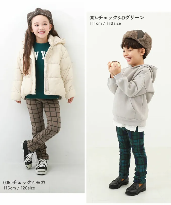 日本 devirock - RICH WARM 保暖裏毛合身長褲-格紋-墨綠