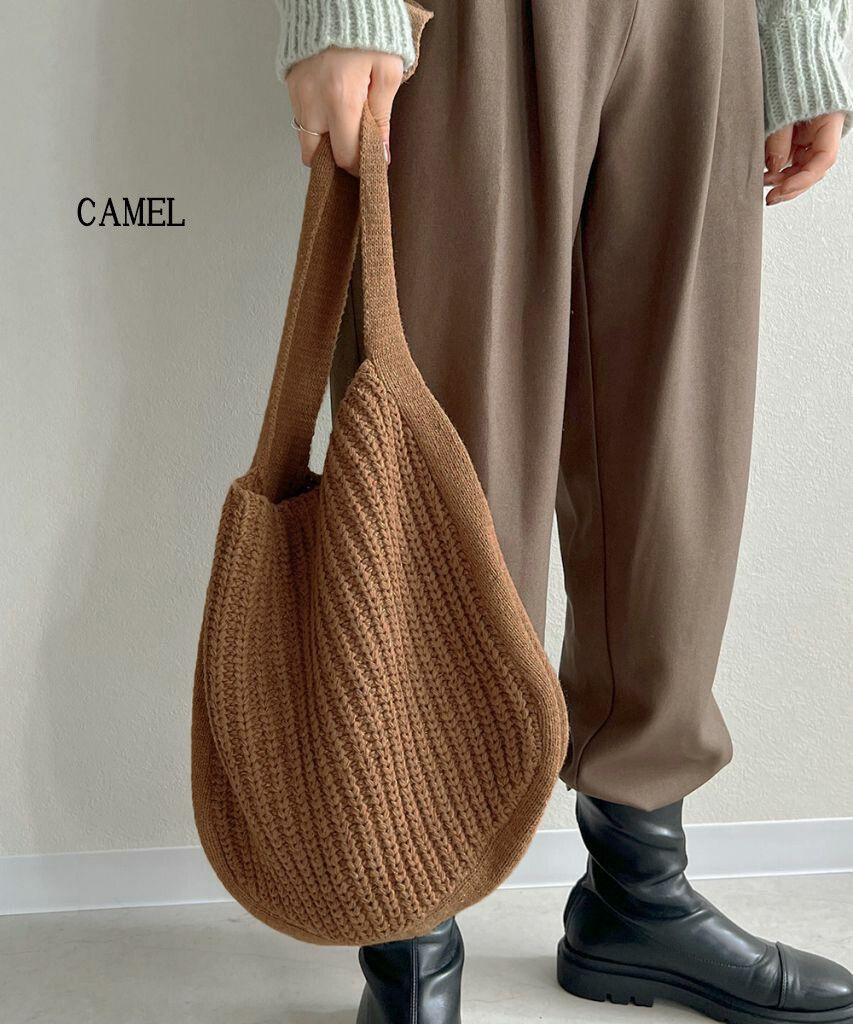 日本 Bou Jeloud - 針織肩背包-米