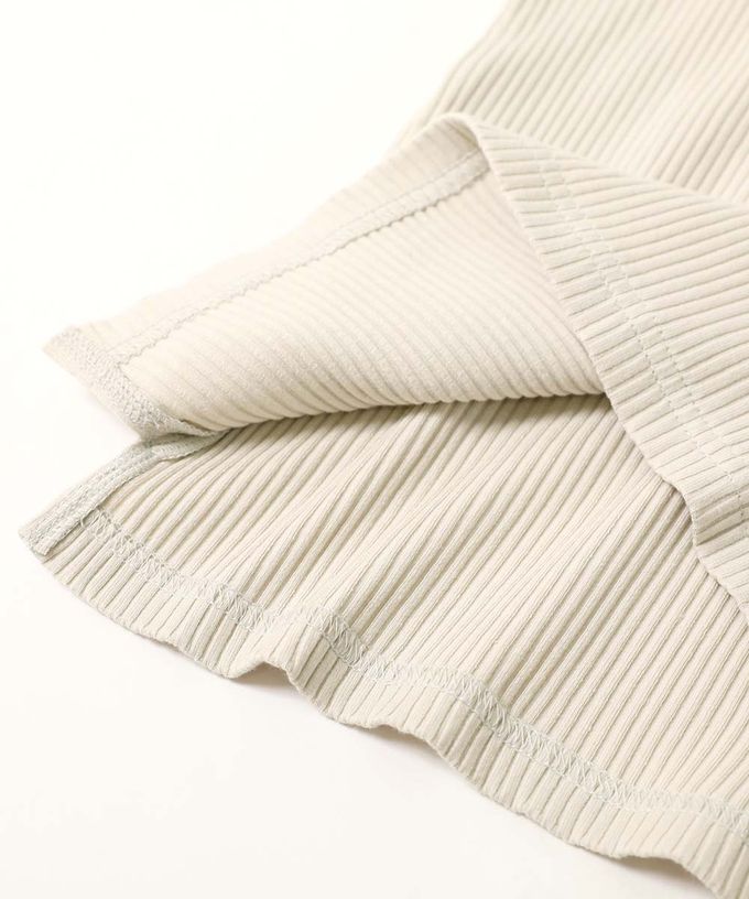 日本 devirock - 甜美羅紋小立領法式袖上衣-灰紫