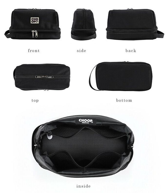 日本 LIZDAYS - 超大容量防水下層旅行收納化妝包-咖x橘