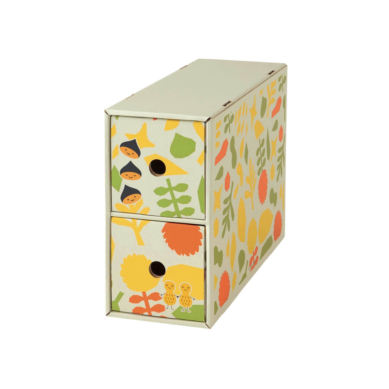 日本千趣會 - 童趣印花可組裝小物收納盒-可愛動物-二格直式 (寬25.5x深34x高24cm)