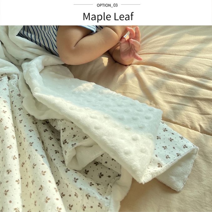 正韓Hello HiZoo - 手工製純棉柔感親膚幼兒安撫毯/冷氣毯/絨毛被毯/午睡毯-Brown Flower