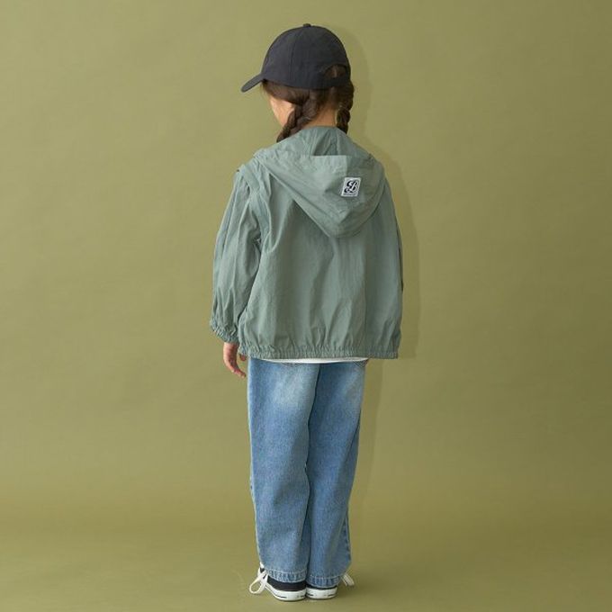 日本 b-ROOM - 2way輕巧尼龍連帽風衣(袖可拆)-軍綠