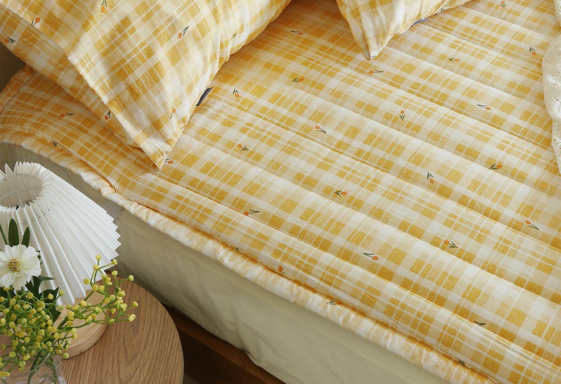 韓國國民防水墊 Prielle 黃色格紋款