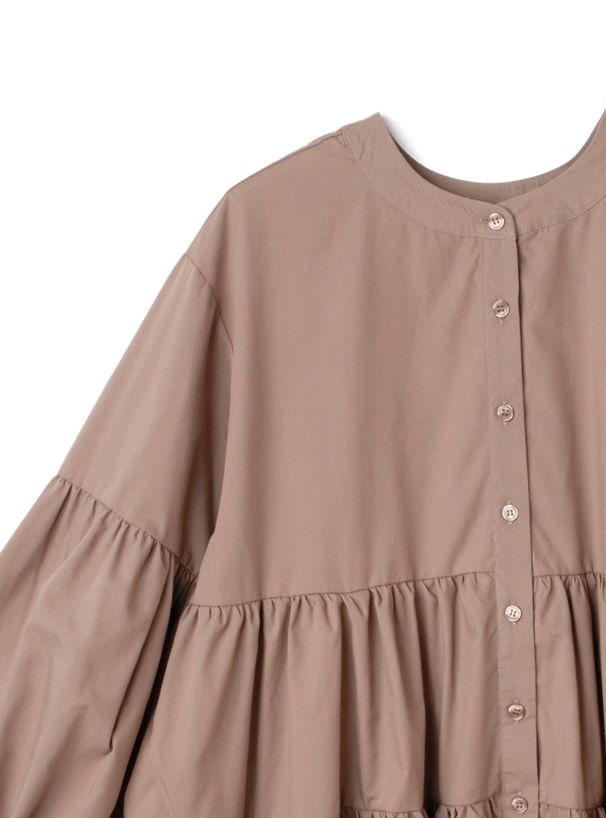 日本 GRL - 森林系層次泡泡長袖上衣-天使白 (F)