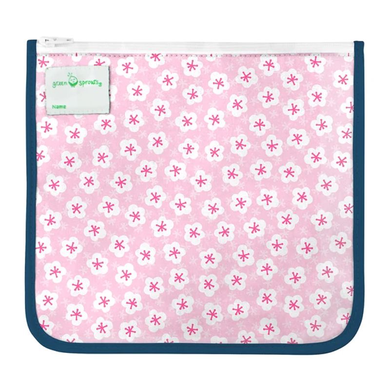 美國 green sprouts - 小綠芽可攜式、具保溫功能食物袋/零食袋與/三明治袋/小物收納袋 (可放三明治/食物/固齒器/奶嘴) 兩入組-天鵝湖