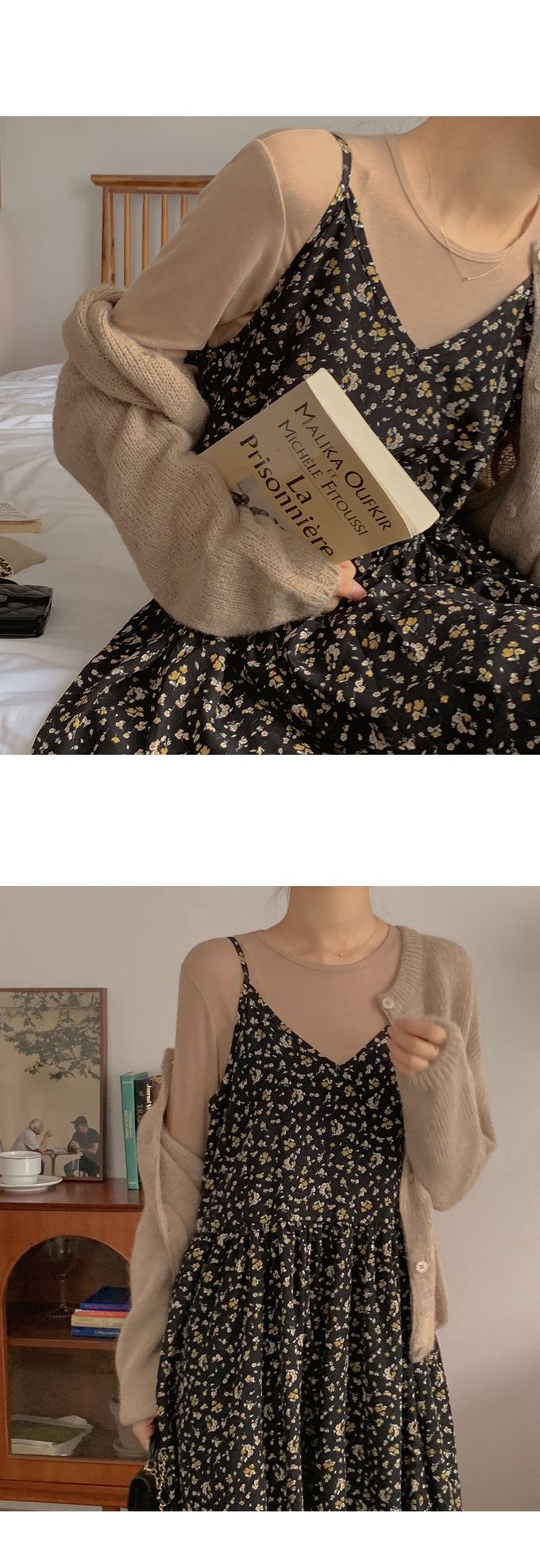 韓國女裝代購 - 搭配必備！極簡薄透長袖上衣-拿鐵咖 (FREE)