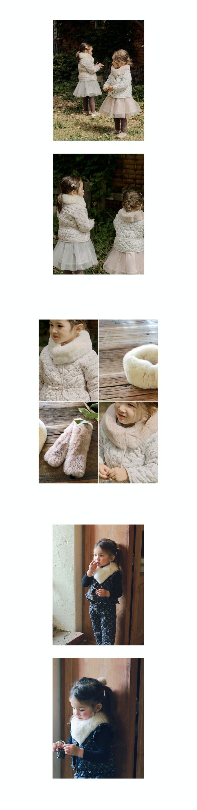 韓國 Puellaflo - 冬日溫暖絨毛圍巾-米