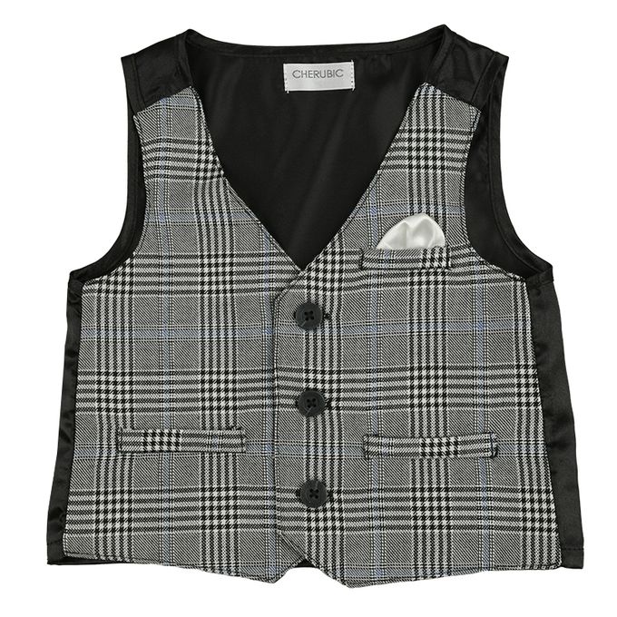 akachan honpo - 三件式西裝-附可拆卸領帶-灰色