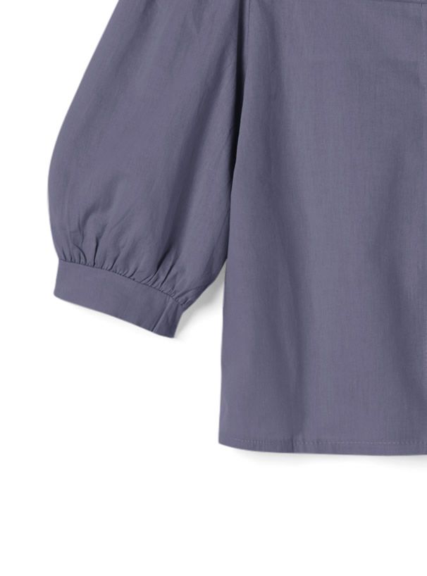 日本 GRL - 簡約法式方領泡泡袖上衣-天使白