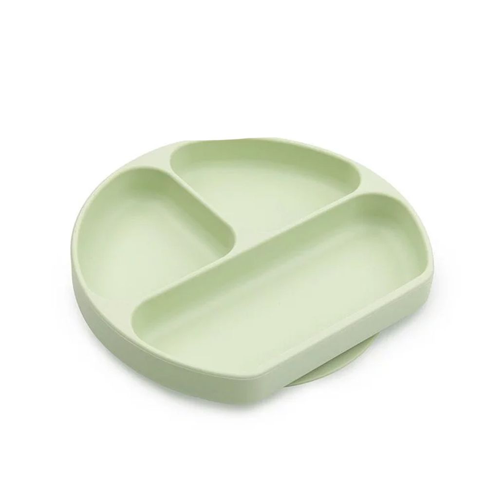 美國 Bumkins - 矽膠餐盤-香瓜綠