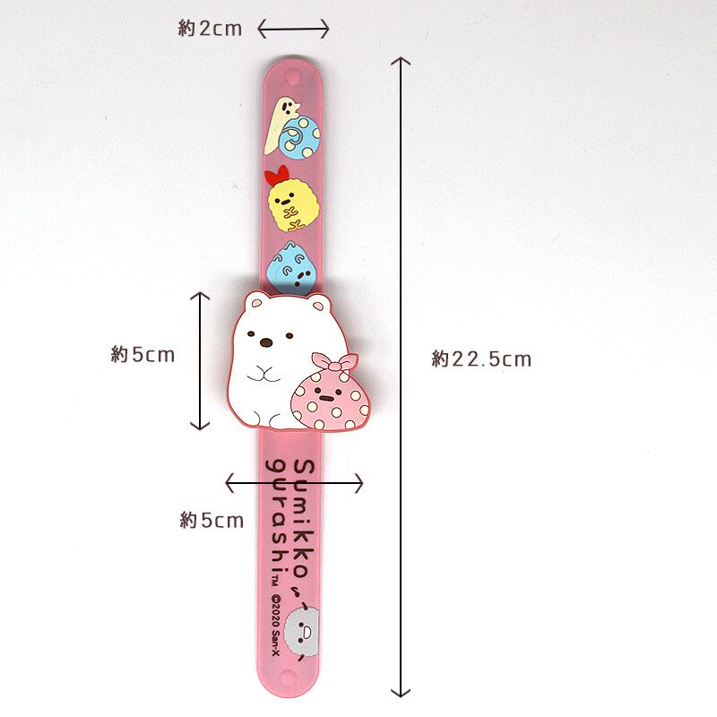 日本代購 - 角落生物 兒童手錶-貓咪-掀蓋/啪啪圈錶帶款 (橘)