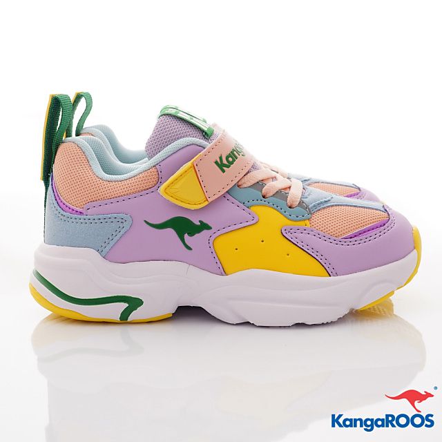 KangaROOS - 美國袋鼠 -兒童老爹鞋款童鞋(中大童段)-運動鞋-紫黃水藍