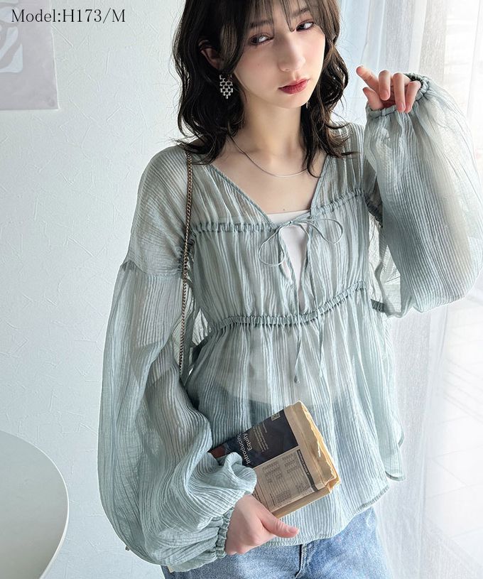 日本 Classical Elf - 浪漫優美透膚2way長袖罩衫-白