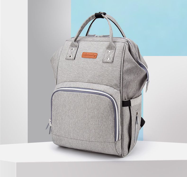 多功能防水後背包/媽媽包-迷彩款-灰色 (40x33x20cm)