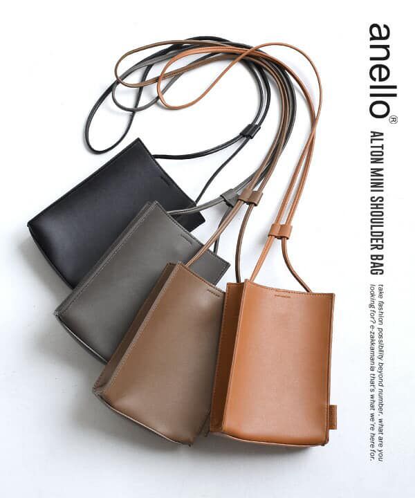 日本 Anello - 皮革斜挎手機包-NV海軍藍 (18cm×13cm×3cm)