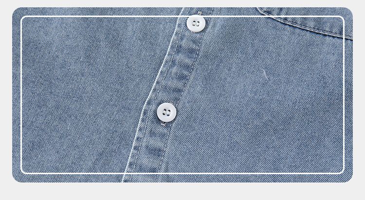 WELLKIDS - 翻領小口袋長袖襯衫-BRAVE-牛仔藍