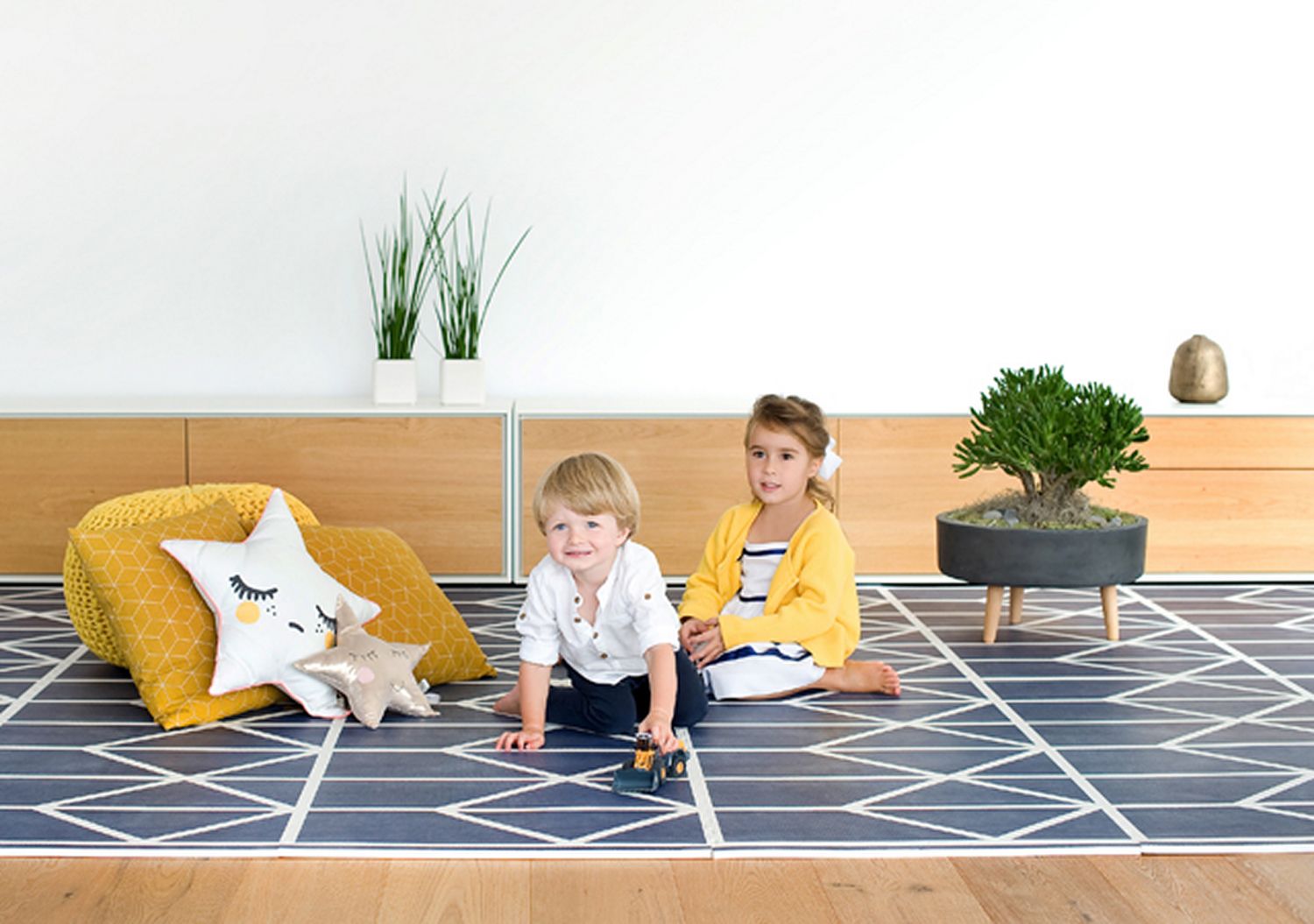 德國 toddlekind - 北歐風系列遊戲地墊-夜空藍-一組6片