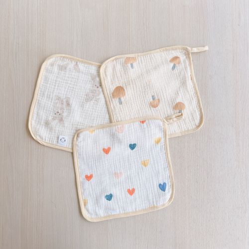 四層紗萬用紗布方巾6件組 (F碼25X25CM)