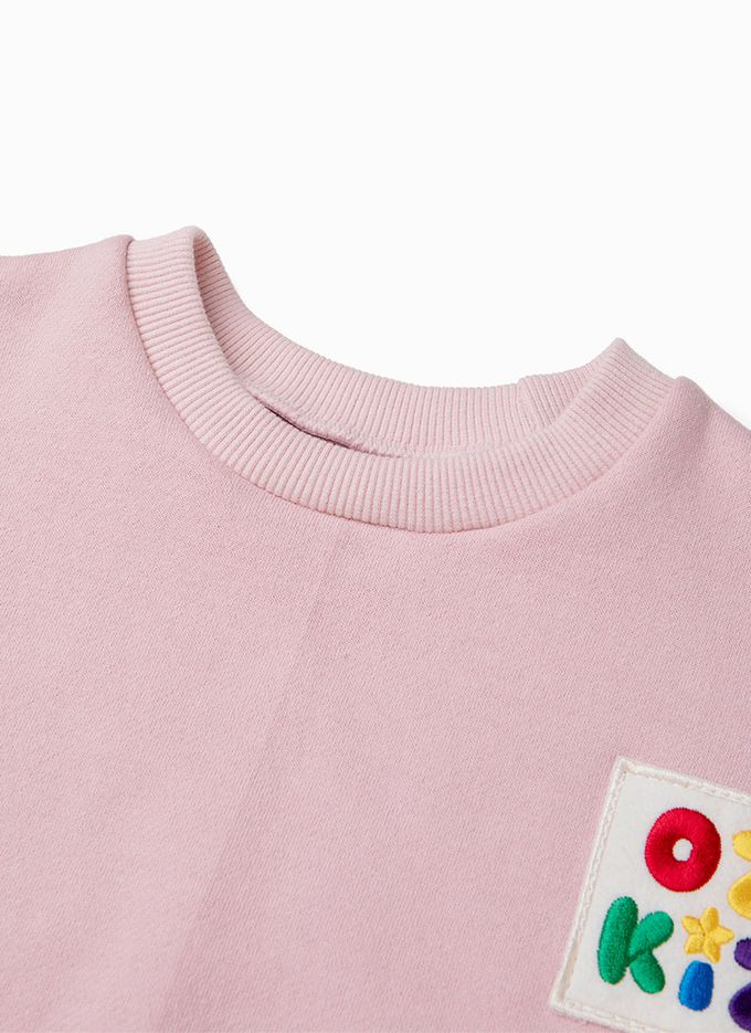 韓國 OZKIZ - 可愛泰迪暖絨磨毛長袖大學T-棕