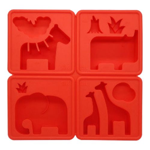 eeeek艾克魔塊 - Story mold 可愛動物造型模組 (非洲象 - 紅)-紅
