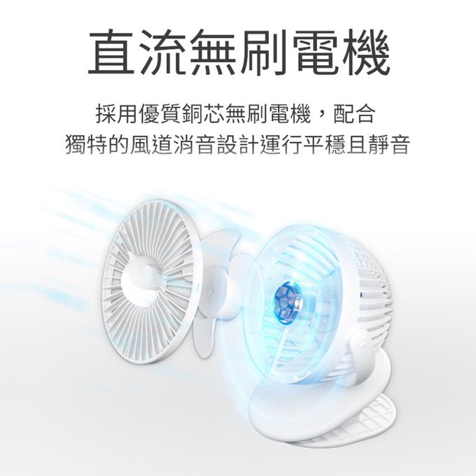 Timo - 貓咪小夜燈 USB多功能立式/夾式兩用風扇 (嬰兒車可用)-白色