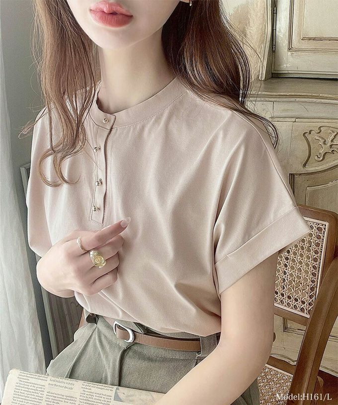 日本 Classical Elf - 前後2way優雅簡約法式袖上衣-淺綠