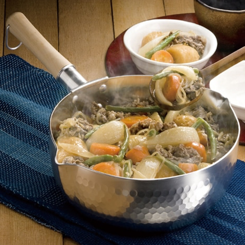 日本谷口金屬 - 日製雪平鍋鎚目含刻度紋附掛勾-不銹鋼 (18CM)