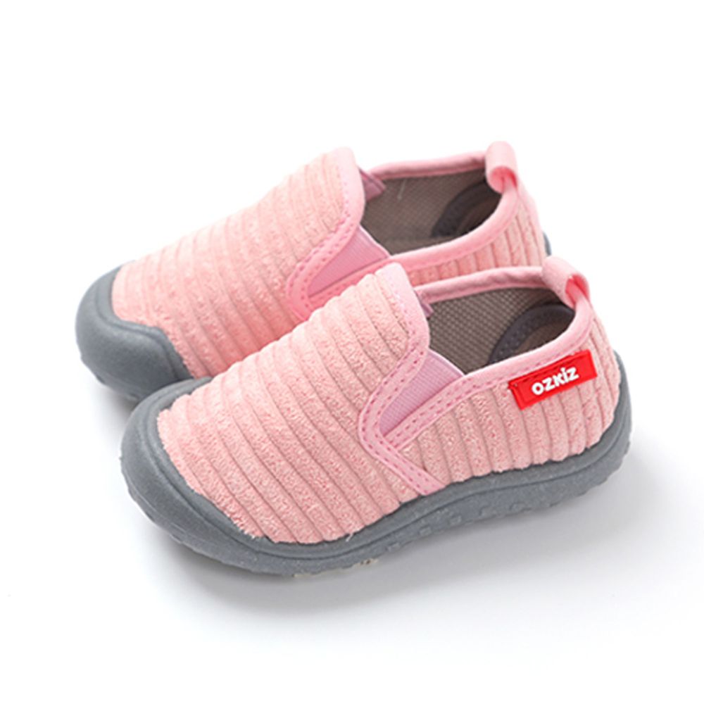 韓國 OZKIZ - (剩14,17cm)絨布超防滑兒童休閒鞋/室內鞋-粉紅