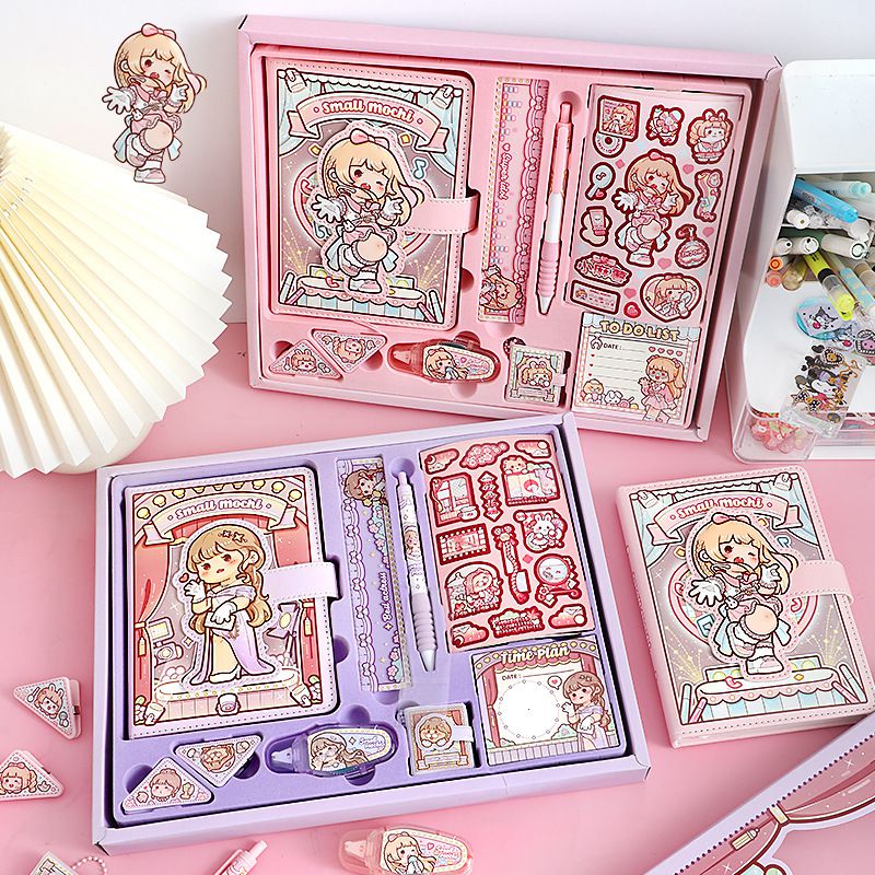 小麻糬手帳套裝禮盒-蜜桃甜甜 (33.3x26.3x3cm)