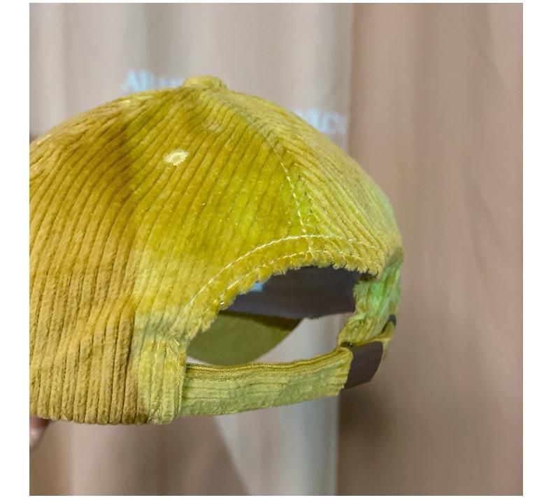 燈芯絨鴨舌帽-黃色 (帽圍52-54CM/建議年齡3-10歲)