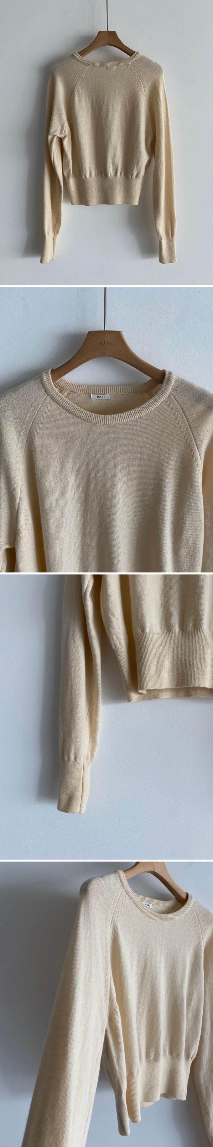 韓國女裝連線 - 喀什米爾混織針織上衣(不刺膚)-綠 (FREE)