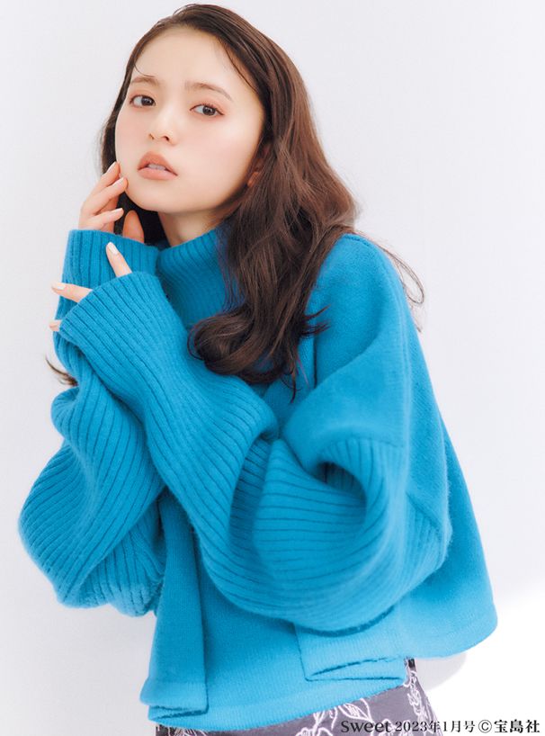 日本 GRL - 雜誌揭載 高領短版針織毛衣-奶油杏 (F)