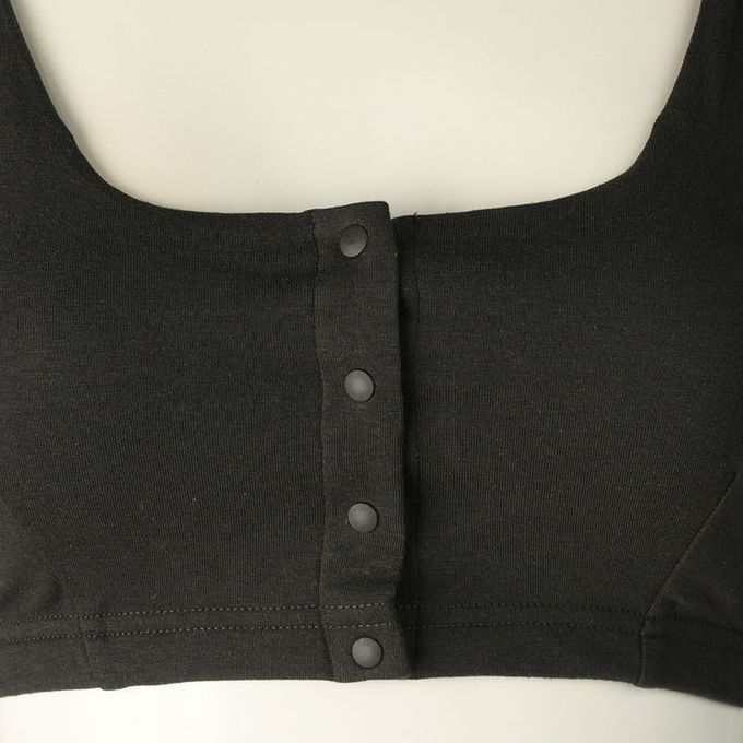 akachan honpo - 半截式內衣-前開式 素面-黑色