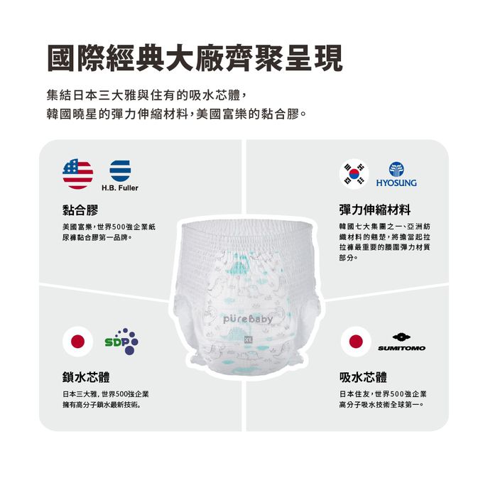 YOME｜PureBaby - 新世代極薄拉拉褲 (XL號)-旅行裝箱購 144片