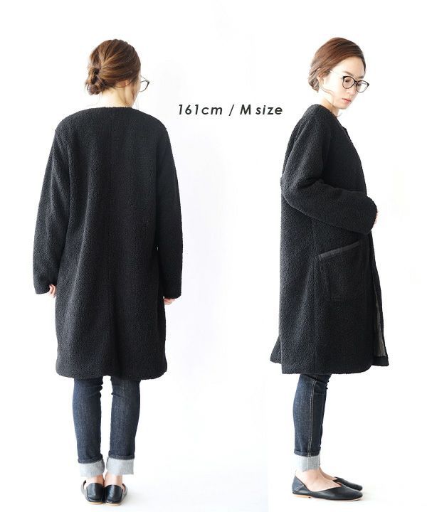 日本 zootie - SunnyHeat 保暖蓄熱泰迪熊長版外套-時尚黑