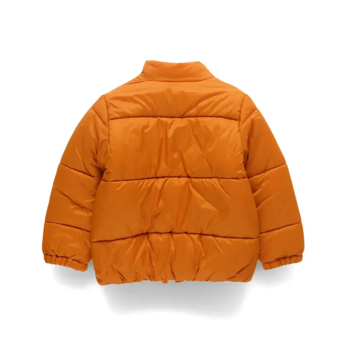 日本 BRANSHES - 簡約素色蓬鬆溫暖鋪棉外套(可機洗)-藍綠