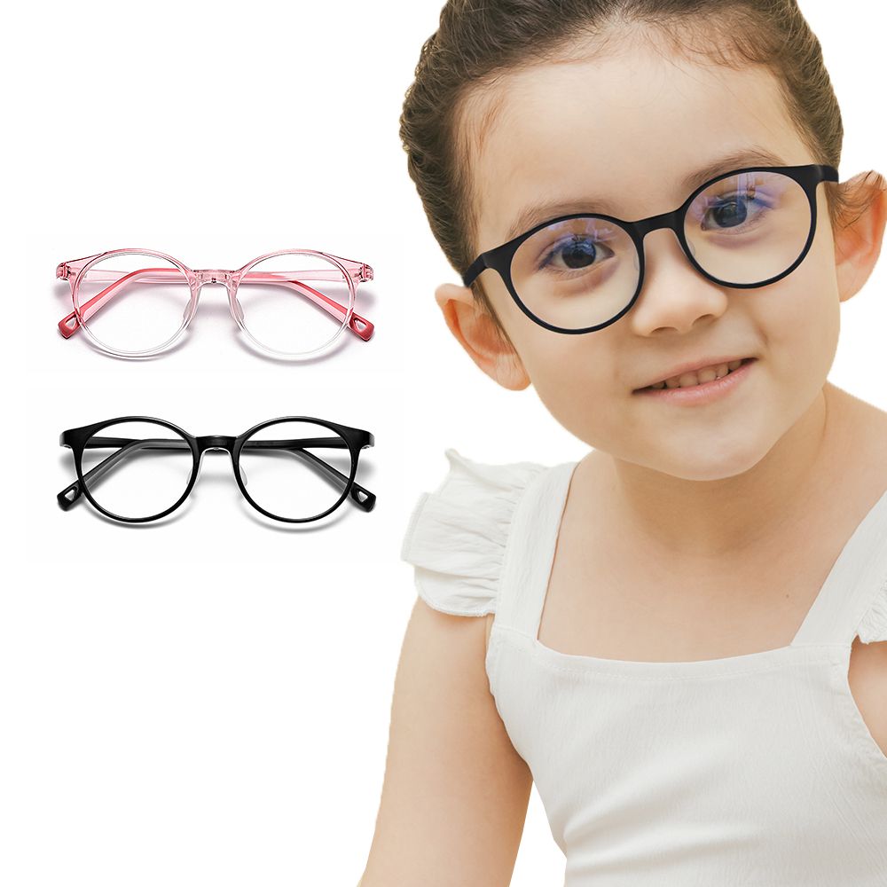 ALEGANT - 輕量PPSU材質抗壓柔韌彈性圓框UV400兒童光學濾藍光眼鏡