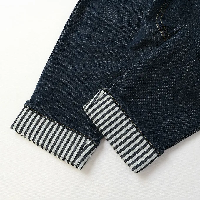 日本 ZOOLAND - 可愛熊口袋條紋反摺七分褲-小熊-黑