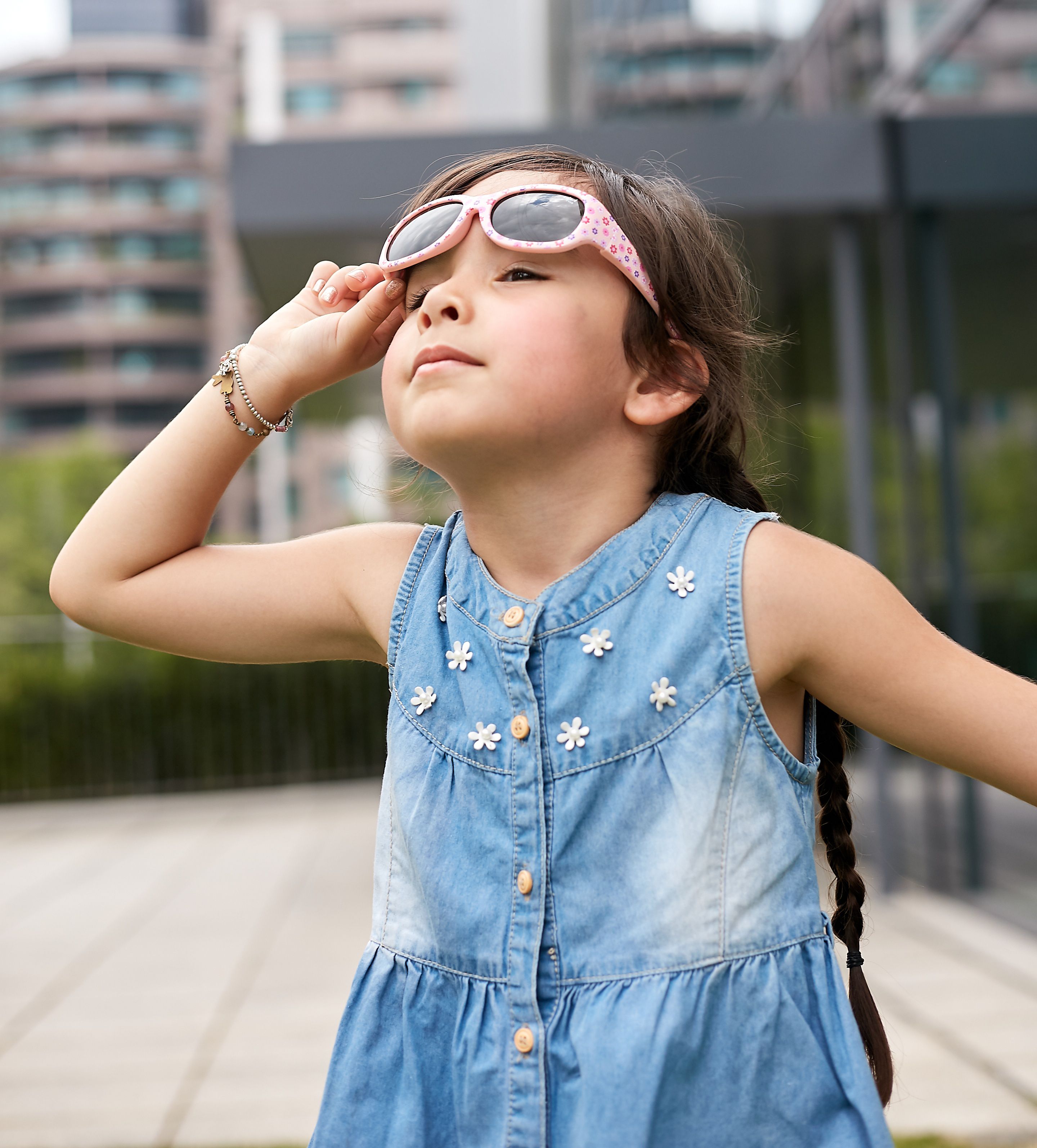 澳洲 Idol EYES - 兒童太陽眼鏡-優雅小花系列Flowers-粉紅底小花 (2-5歲兒童款)-有可拆式鬆緊頭帶