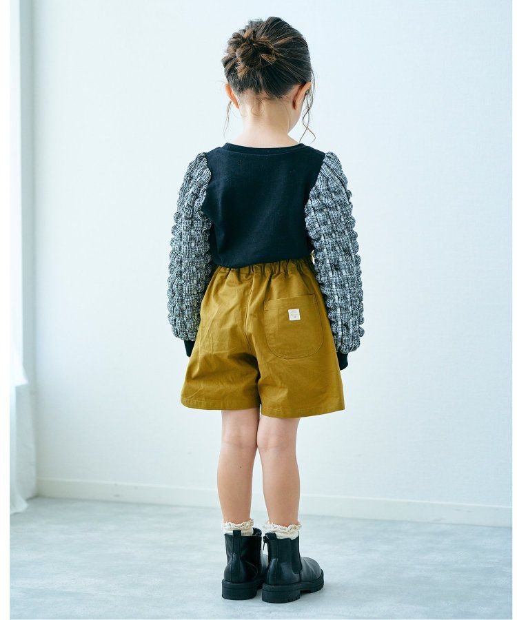 日本 apres les cours - 小奢華金屬鈕扣俏麗褲裙-棕色