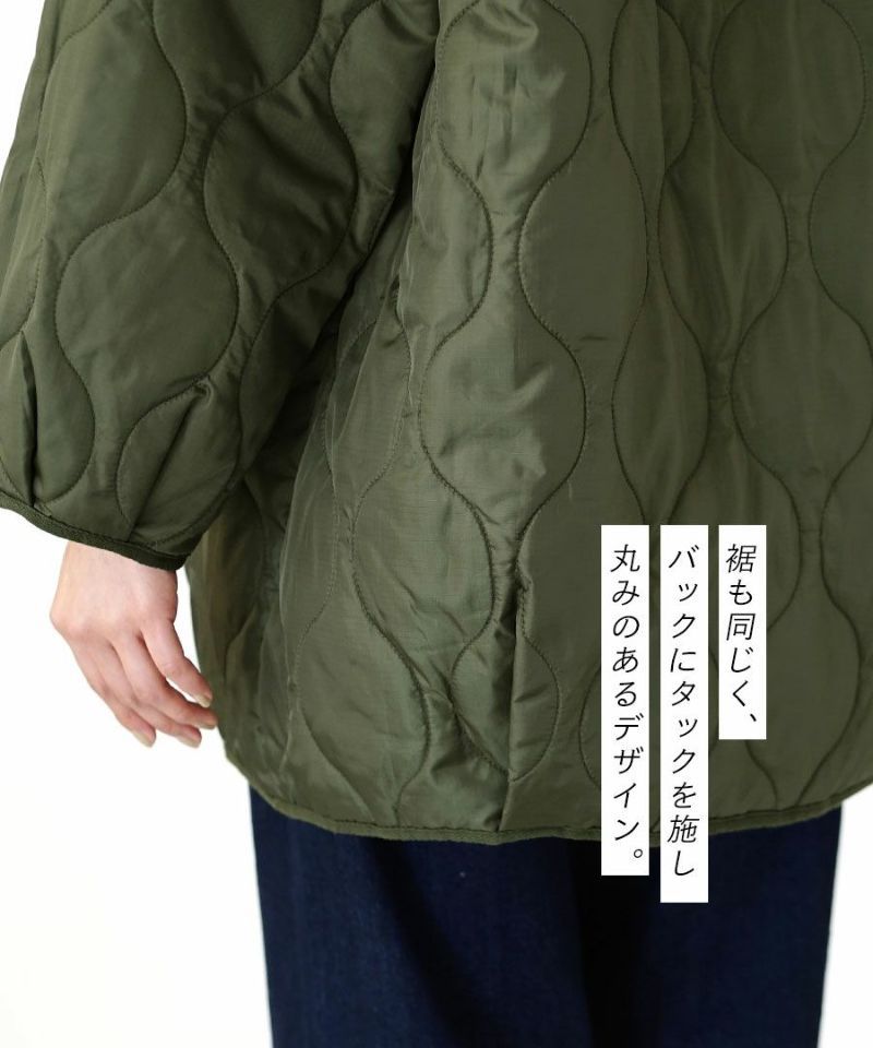 日本 zootie - 2WAY衍縫落肩鋪棉保暖外套/背心(袖可拆)-軍綠