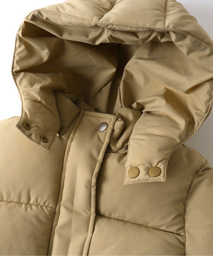 日本 BREEZE - 蓬鬆溫暖連帽立領羽絨外套-黑