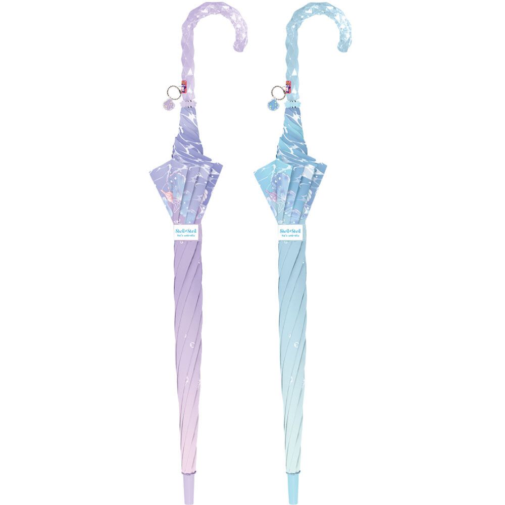 日本中谷 - 透明窗設計兒童雨傘/直傘-夢幻海洋-水藍 (55cm(身高130cm以上))