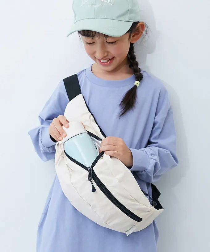 日本 devirock - 飽和色大容量側揹腰包(親子通用)-萊姆黃 (約17x43x11cm)