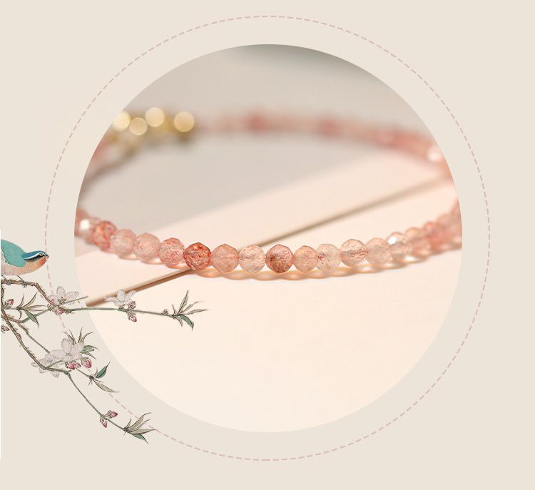 3mm草莓晶手鏈-圓珠款