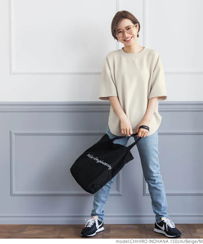 日本 COCA - 新感覺系列 輕盈落肩寬袖上衣-灰藍