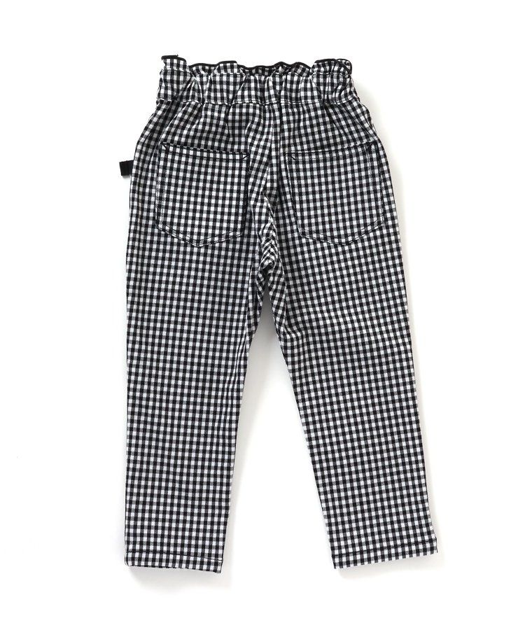 日本 apres les cours - 蝴蝶結口袋腰鬆緊長褲-黑白格